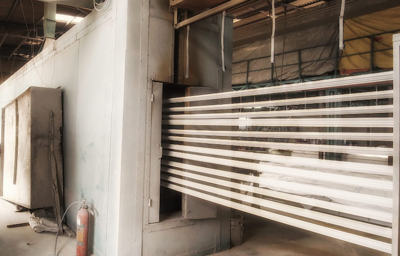 Long PLC-controlled curing oven for aluminium PVDF and powder coating at Radiant Anodisers Behror plant