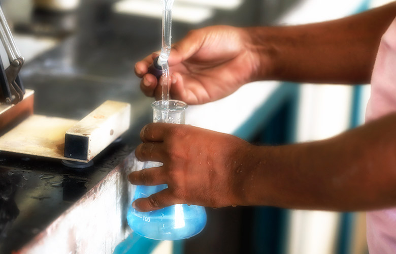 Cross-hatch adhesion testing on anodised aluminium showing the integral oxide layer quality control at Radiant Anodisers